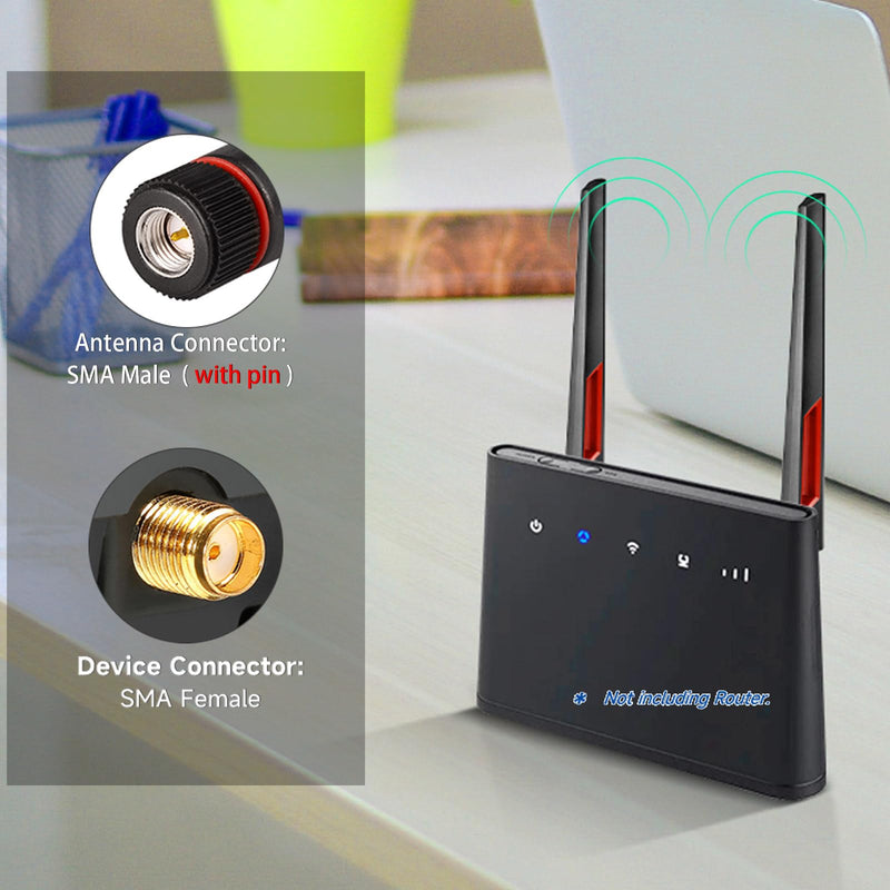 Superbat Dual Band WiFi Antenna 2.4GHz 5GHz 5.8GHz SMA WiFi Antennae for PC Desktop Computer Motherboard PCI WiFi Bluetooth Card Wireless Network Router (2-Pack) 2-pack SMA short wifi antenna
