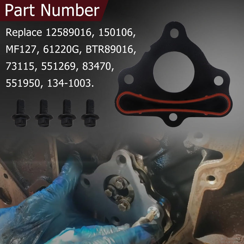 12589016 Camshaft Retainer Thrust Plate Gasket with Bolt Kit Fit for GM LS LT Gen III IV V Engines LS LS1 LS2 LS3 LQ4 LQ9 4.8L 5.3L 6.0L 6.2L