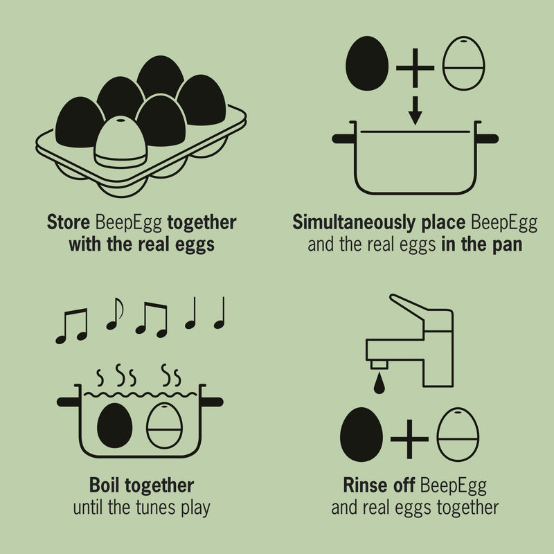 Penguin Beepegg – Egg Timer for Boiling Eggs – Musical Egg Cooker for Soft, Medium, Hard Boiled Eggs – Food Safe – Singing Floating Egg Timer – Egg Cooker for 3 Levels of Doneness - Brainstream Black