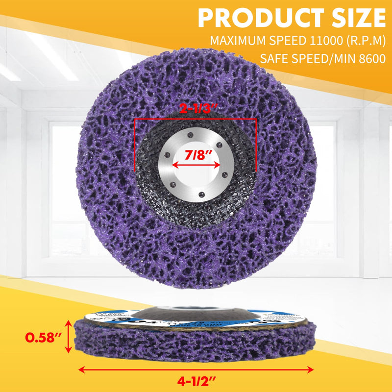 10 Pack Angle Grinder Stripping Wheel Angle Grinder Strip Disc Paint Stripper Attachments Grinder Wheel, Paint Metal Oxidation Rust Remover Stripper Tool (4-1/2'' x 7/8'') 4-1/2'' x 7/8''-10P
