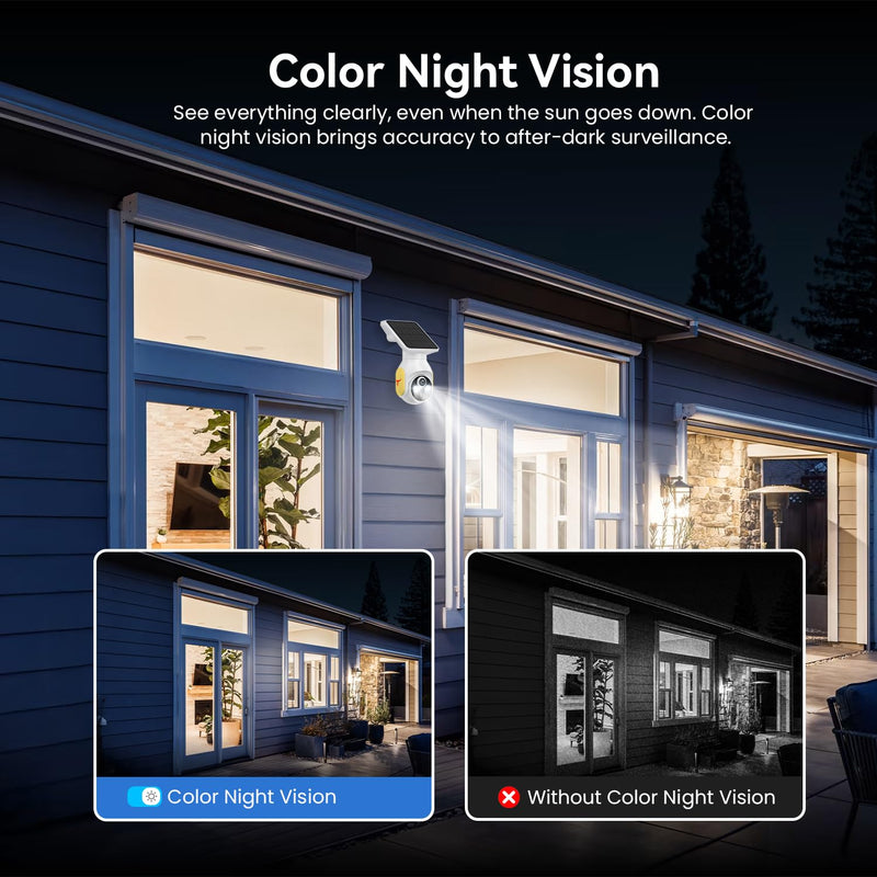 4G LTE Cellular Security Camera, SIM Card Included, No WiFi Needed, AI Motion Detection, Pan Tilt, 2-Way Talk, Night Vision, Works with Verizon/AT&T/T-Mobile 4G