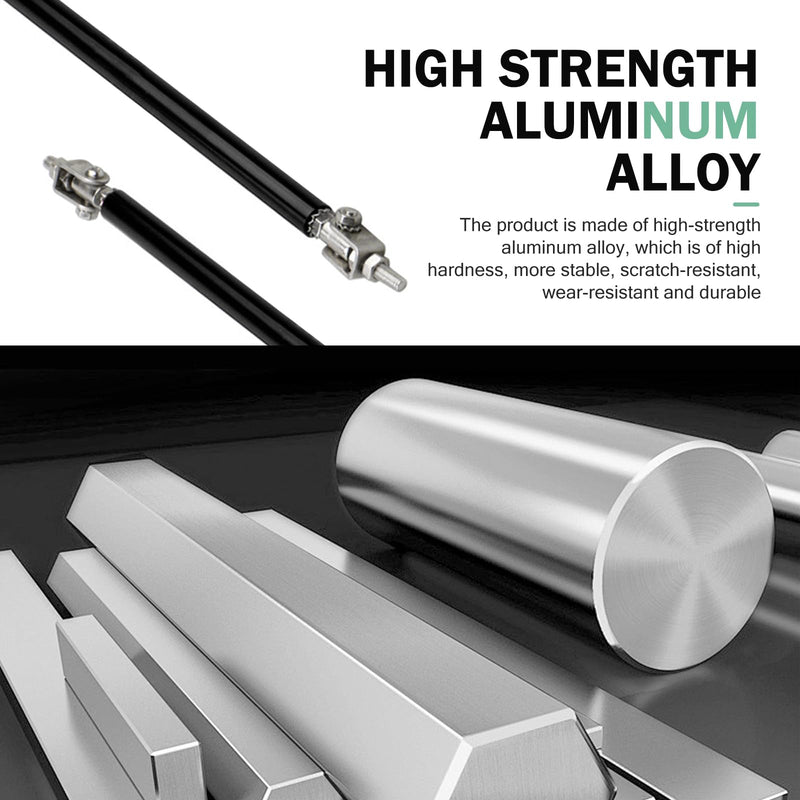 2 PCS Adjustable Splitter Strut Rods, 8" - 11" Front Bumper Splitter Strut Rods, Sporty Bumper Lip Reinforcement Accessories, Front Lip Support Rods for Most Cars (Black) 2 PCS Black