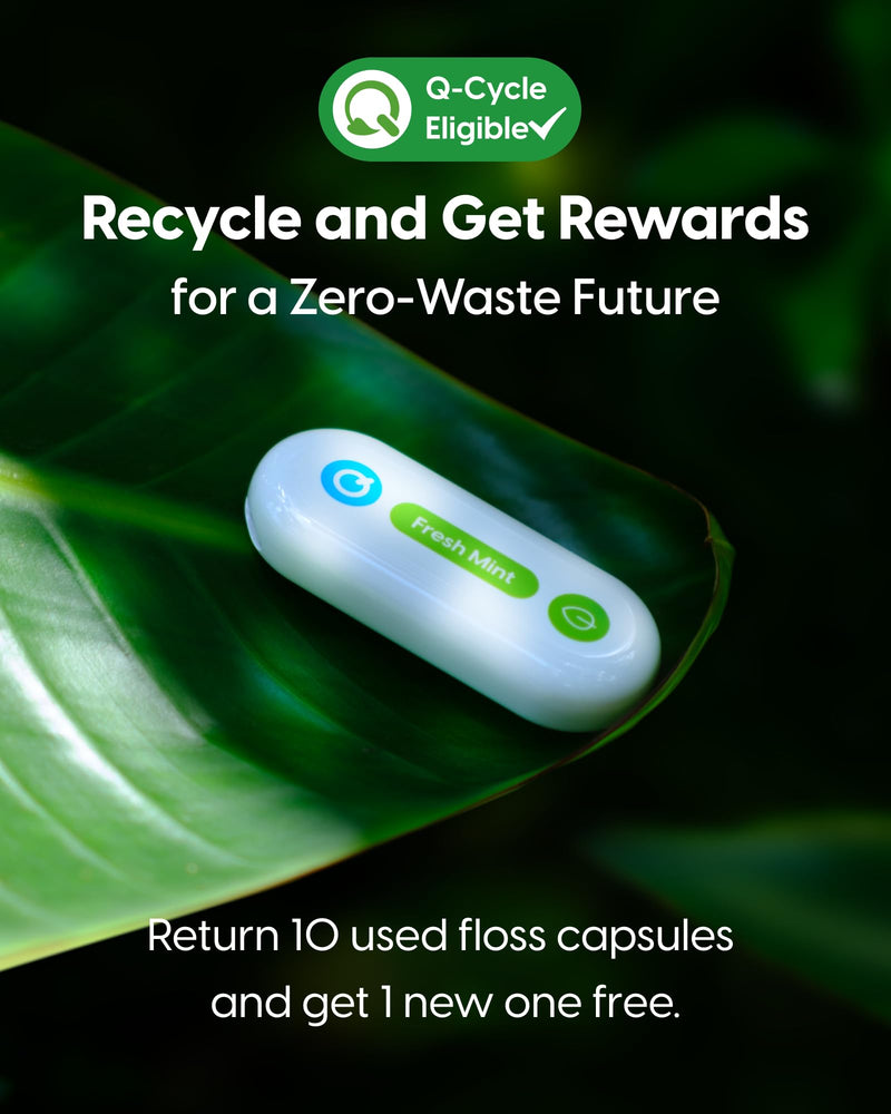 Refill Floss Capsules for Auto-Restringing Flossers, Not for Standalone Use, 90 Continuous Uses Each, PFAS-Free, Zero-Waste, Lemon (6-Pack) 6 Pack