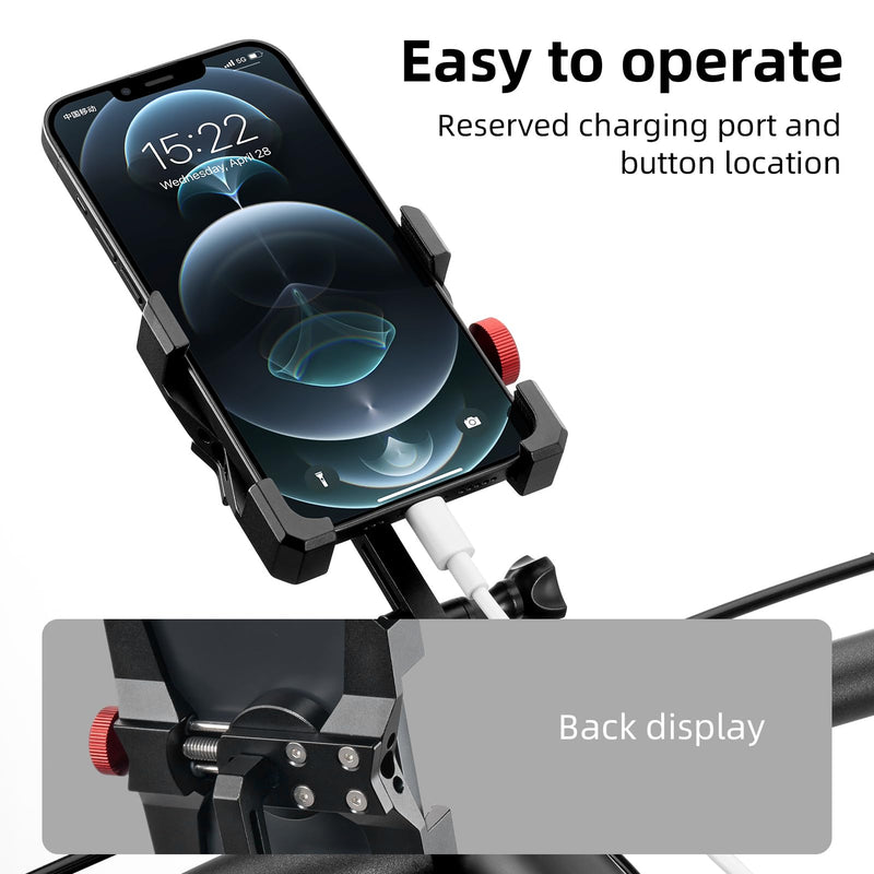 ROCKBROS Bike Phone Holder, Aluminum Bike Phone Mount Holder,Handlebar Mounted Cell Phone Holder for 4.7-7.1 Inch Phones Handlebar Mount