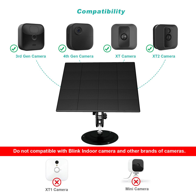 Solar Panel for Blink Camera, Solar Panel Compatible with Blink Outdoor 4th & 3rd Gen, XT XT2 Camera, Solar Panel for Blink Camera Outdoor with IP66 Waterproof, 6.23ft Charge Cable, 2 Pack