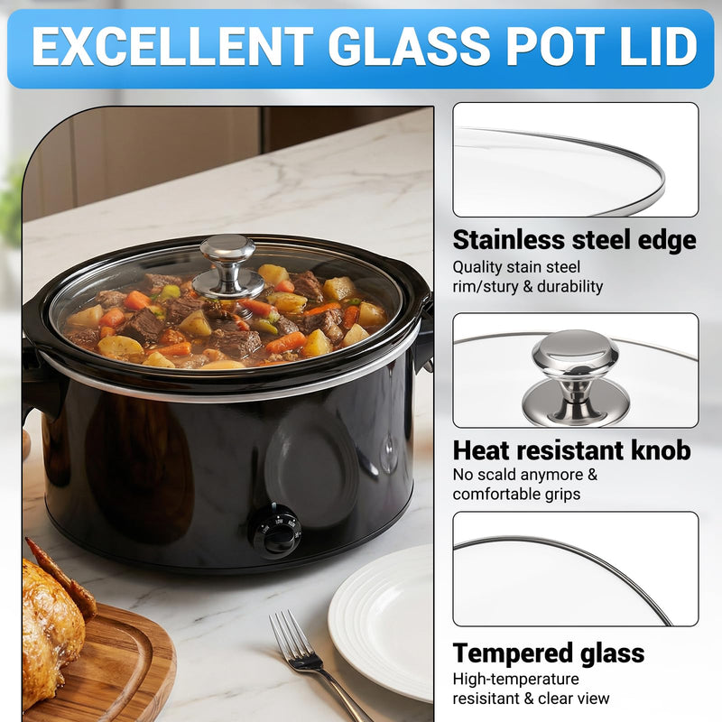Oval Glass Lid 10 Quart Replacement for Hamilton Beach (33195) Slow Cooker, 10qt Slow Lid Replacement, Clear Cooker Lid Replacement Part