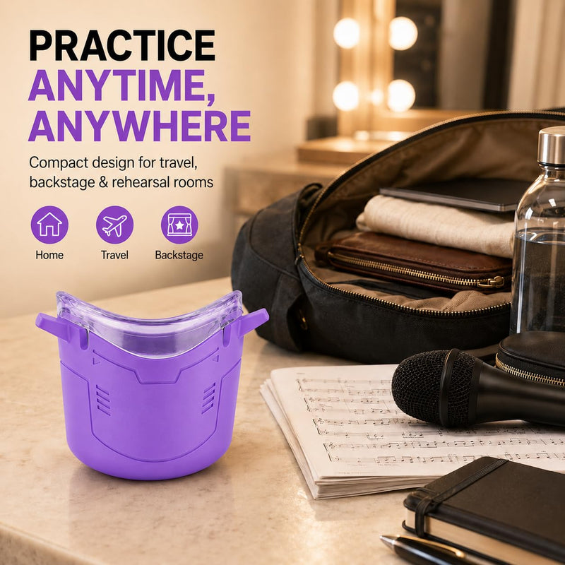 Purple Vocal Dampener for Singers, Portable Silicone Voice Practice Mask | Helps soften vocal projection for quieter singing, warm-ups, and speech practice at home or on the go. Purple