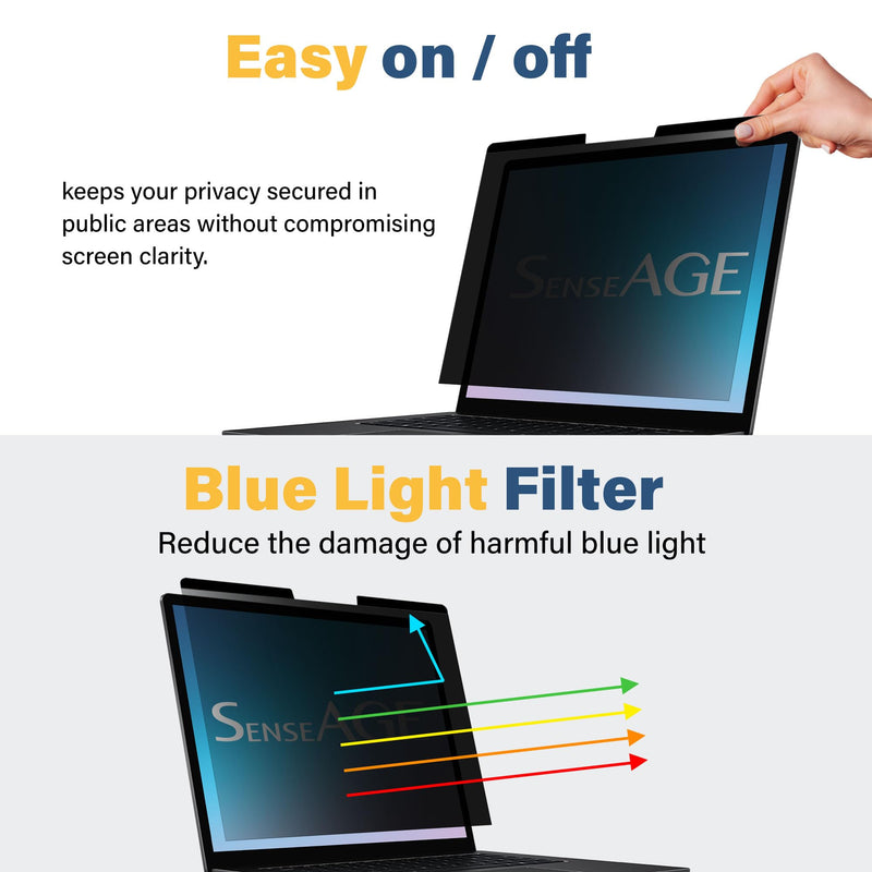 SenseAGE Magnetic Privacy Screen Protector for Surface Laptop 13.5 inch (6/5/4/3/2/1), Easy On/Off Privacy Filter, Anti Blue Light Glare, Notebook Privacy Screen Filter, Compatible with Surface Laptop 13.5" Surface Laptop 13.5" (6/5/4/3/2/1)