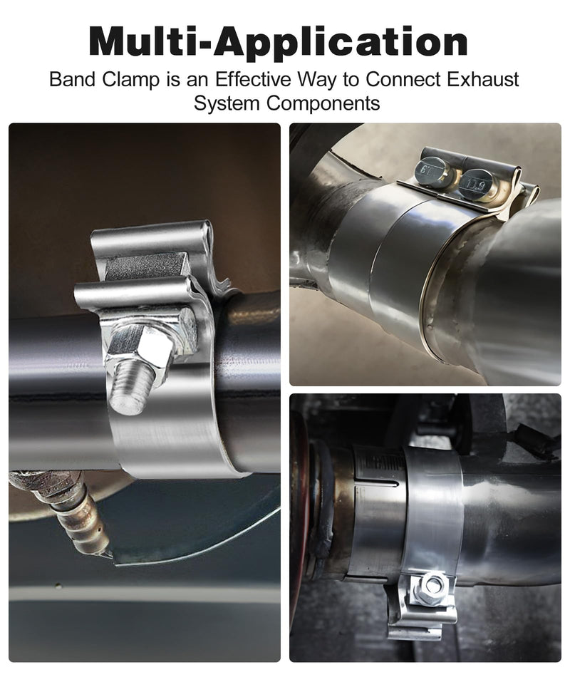 EVIL ENERGY 3.0 Inch Exhaust Clamp,Narrow Band Muffler Clamp Stainless Steel for Pipes,Mufflers,Catalytic Converters 2PCS 2