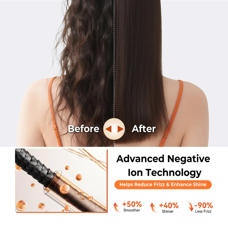 5 in 1 Hair Styler - 1000W Hot Air Brush and Hair Dryer Brush Volumizer | Multi Styler Set with Coanda Technology for Auto-Curling & Smoothing (UK Plug) Milky White
