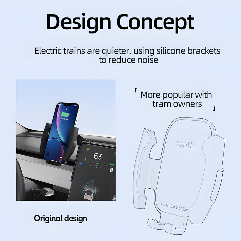 15.4inch Premium Tesla Phone Mount & Holder for Model Y Juniper (2025-2026) & Model 3 Highland (2024+),Snap-On Screen Clip with Scratch-Free Felt Base, Solid Alloy Arm Model Y(Juniper 2025+)