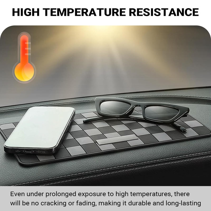 Car Dashboard Anti-slip Mat, Anti-slip High-temperature Resistant Dash Mat, 11.8" x 6" Multifunctional Center Console Storage Mats, Universal for Most Cars, Trucks, SUVs (Gray)