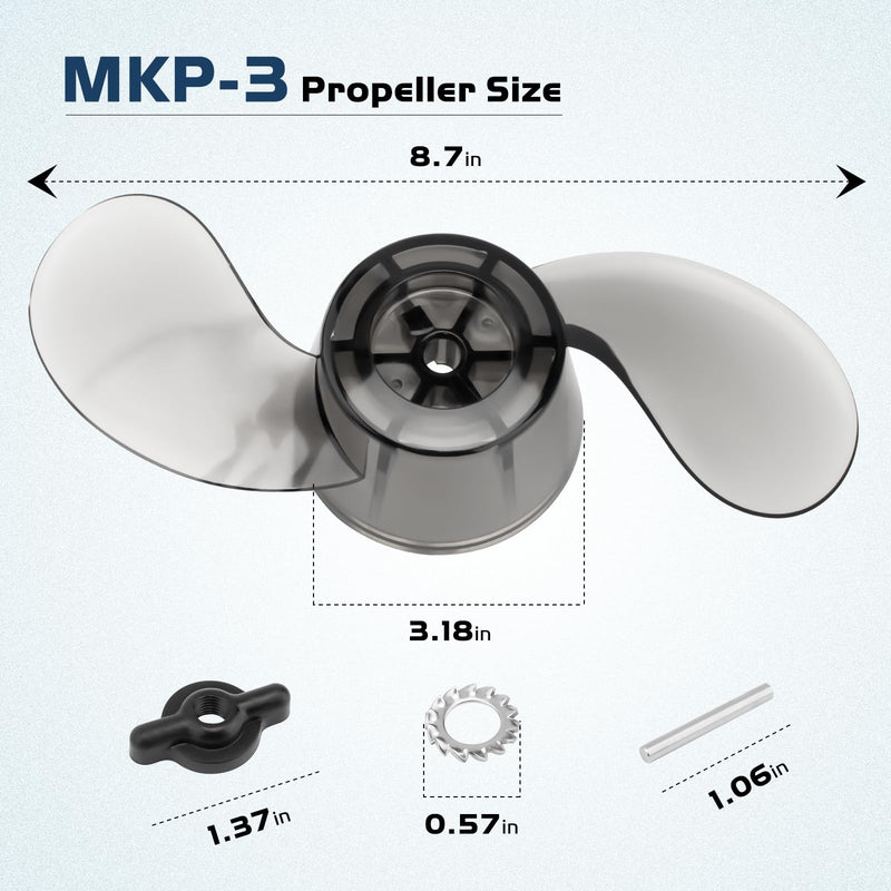 MKP-3 Prop Replacement for Minn Kota Trolling Motor Propeller (Pre-1994 Models), 2061151 Vanishing Prop Replace 1378211 Prop Kit, Trolling Motor Replacement Parts