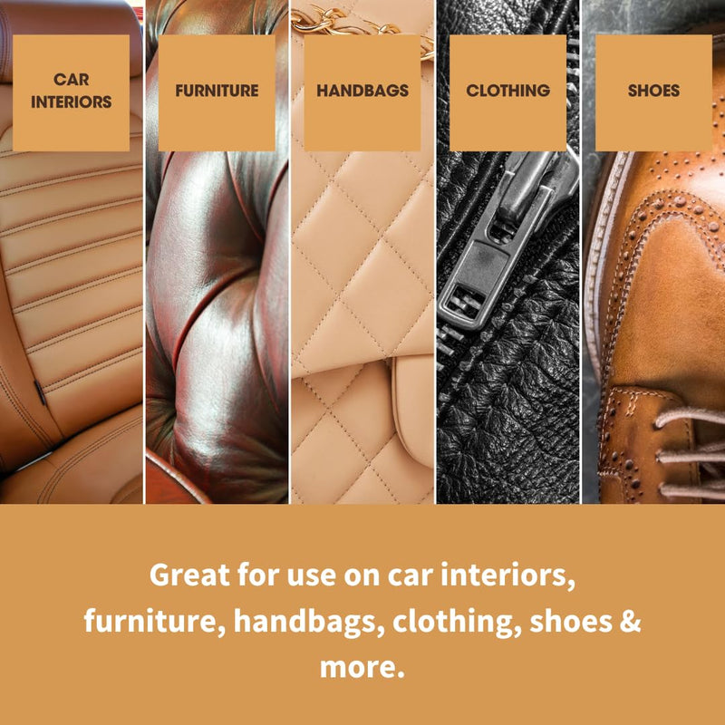Furniture Clinic Leather Finisher Gloss | Seal & Protect | Suitable for Leather Sofas, Car Interiors, Handbags, and More | Flexible | Prevents Scratches and Scuffs | Gloss Finish (500 ml / 17 oz)