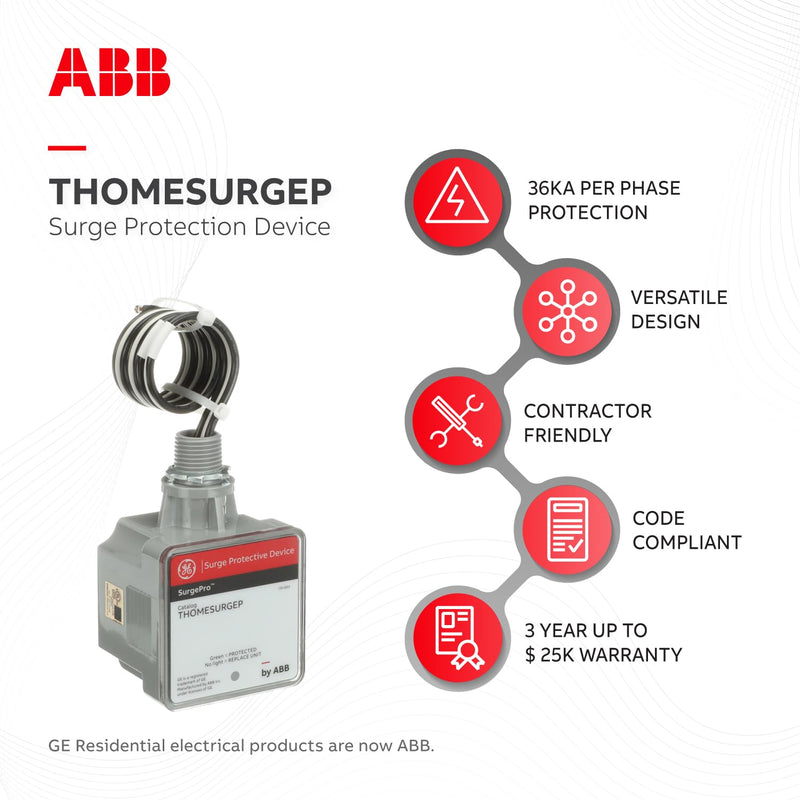  [AUSTRALIA] - THOMESURGEP by ABB • SurgePro™ Surge Protective Device • Externally Mounted Wired Residential SPD for Retail and Home • Type 1 SPD • Safe, Reliable, and Functional