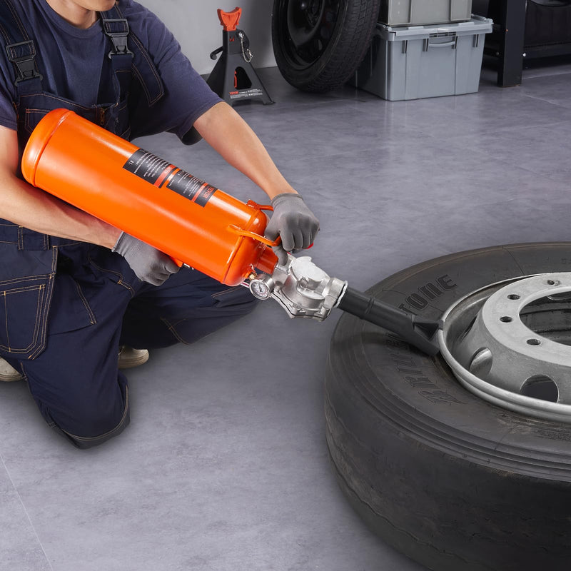 VEVOR Tire Seater, 2.1 Gal/8 L Air Tire Blaster, 120 PSI Handheld, Portable Tire Inflator Tool, 85-116 PSI Operating Pressure for Tractor Truck ATV Car and Automobile Repair 2.1 Gal/8L