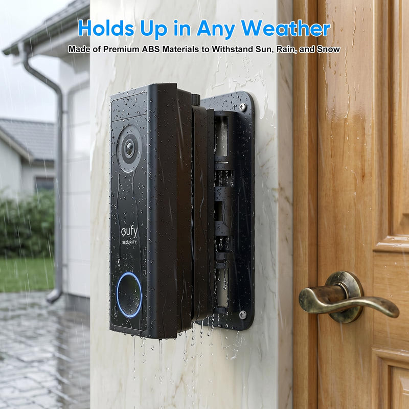 Doorbell Mount for eufy Video Doorbell E340/C31/C30/C210/S330/S220, 45° Left/Right Adjustable Angle for Wider View, Weather-Resistant Wedge Wall Bracket for eufy Doorbell, No Drilling Installation
