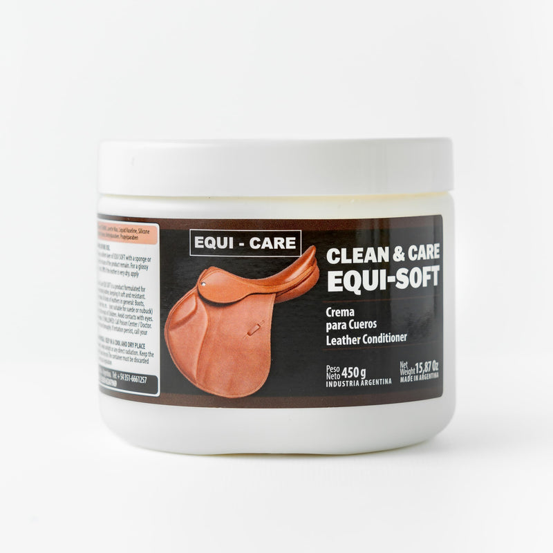  [AUSTRALIA] - EQUI - CARE: Clean & Care Equi Soft. Leather Conditioner and Softener for Leather Goods. Reduce wear and Tear for Saddles, Boots and Leather tack. Keeps Leather tack and Equipment Soft and Supple. 450 Grs - 15,87 Oz