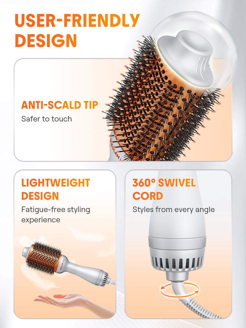 SHEGLAM Blowout Bliss Hot Air Brush for Drying Smoothing Curling and Volumizing with Care for Shiny Hair Hot Air Brush Blowdry Styler 71mm