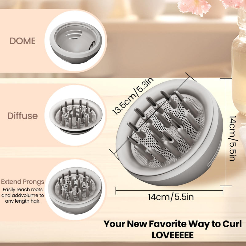Upgraded Large Round Volumizing Brush and Wave Curl Diffuser Attachment compatible with Shark FlexStyle HD400 Series