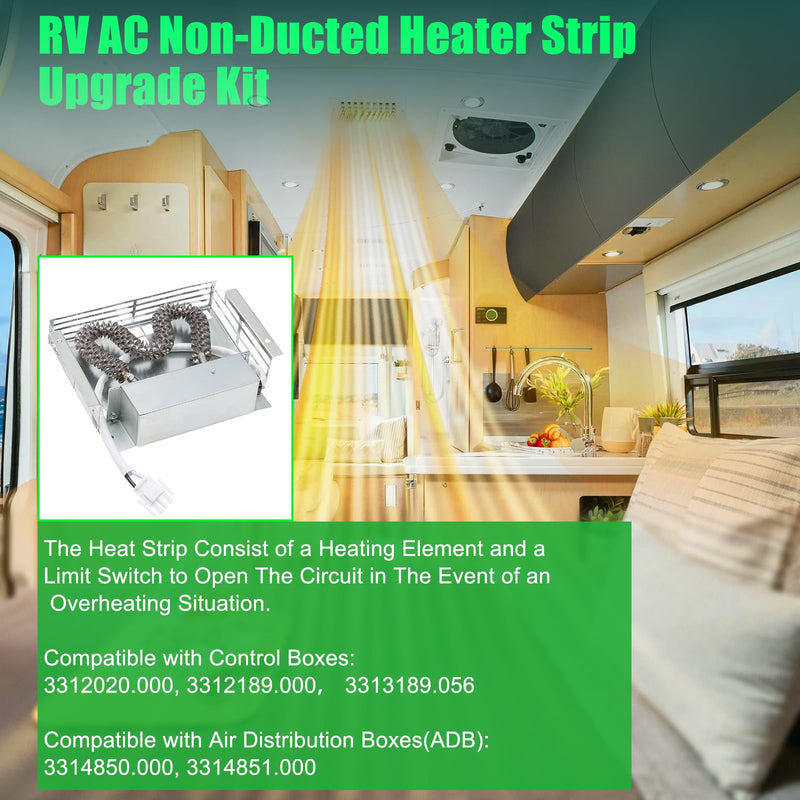 3314998.000 Upgrade RV Air Conditioner Non Ducted Heat Strip Kit Compatible with 457915 459516 540315 540316 640312 640315 B57915 B59516 for Brisk Air II & Penguin II Non-Ducted Models