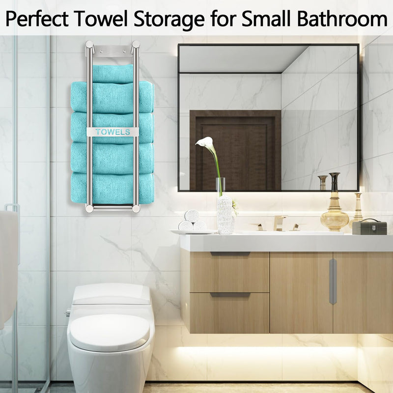 Towel Racks for Bathroom, STWWO Towel Storage for Small Bathroom 22inch, Stainless Steel Towel Rack Wall Mounted for Bath Towel, Brushed Nickel 22 IN
