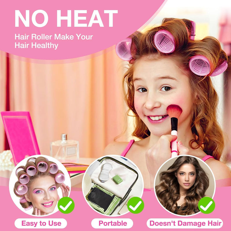  [AUSTRALIA] - Hair Rollers with Clips 50PCS, Rollers for Hair Volume 4 Sizes (60/48/36/25mm) with 24 Clips, Large Hair Curlers Rollers for Long, Medium, Short, Thick & Fine Hair Lift & DIY Styling 1 count (Pack of 50)