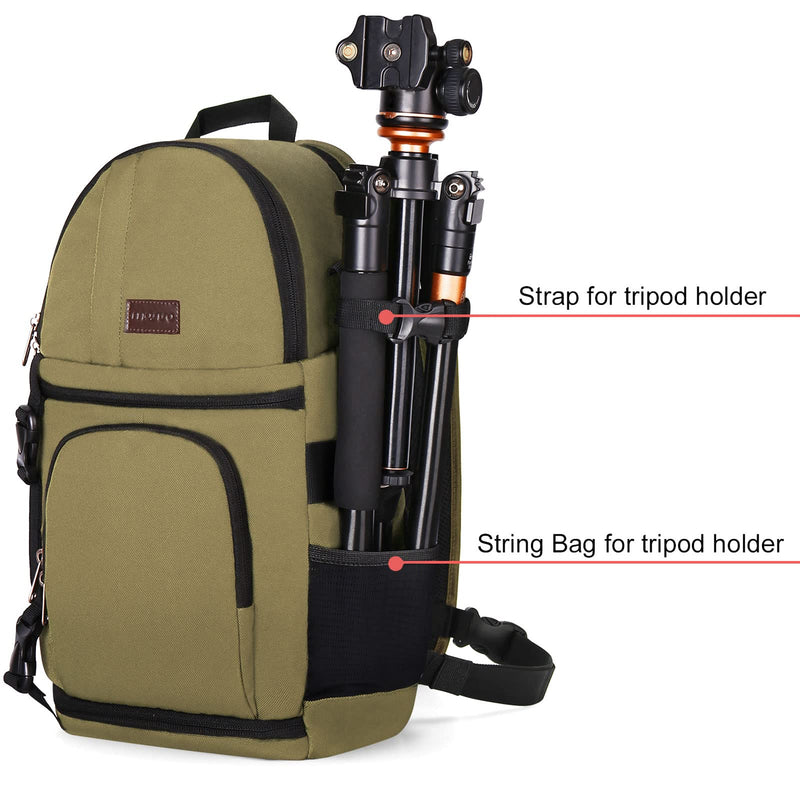 MOSISO Camera Sling Bag, DSLR/SLR/Mirrorless Camera Case Camera Backpack | Shockproof Photography Bag with Tripod Holder&Removable Modular Inserts Compatible with Canon/Nikon/Sony/Fuji, Khaki