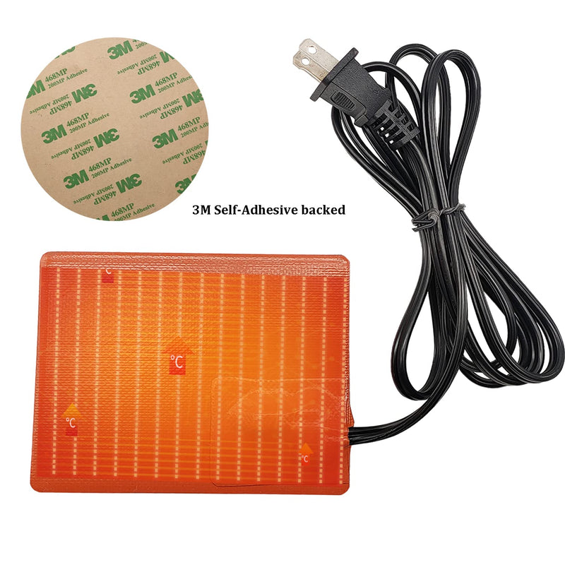 Car Engine Heater Pad Silicone Engine Heater Pad,Car Truck Oil Pan Heating Pad for Metal Surface, Heater Protector Inside,150W 120V 4" x 5" 3M Self-Adhesive 68" Long Power Cord 2 Pcs