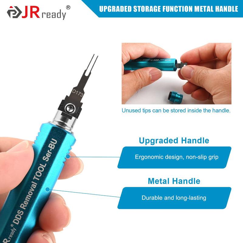 JRready ST5349 Pin Removal Tool Kit, 24PCS Replacement Pin Extractor Tools, Comprehensive Electrical Terminal Release Tool Set for Deutsch, AMP/TE, Molex, Delphi, JST, Harting Connectors 24pcs Pin Removal Tools