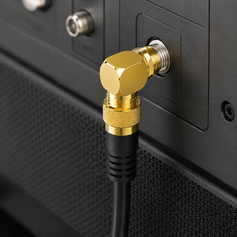 4Pcs 90 Degree Cable Coax Connector Right Angle Coax Adapter F Coaxial Connector 90 Angled Coax-Cable RG6 Coaxial Adapter Wall Plate Connectors, Gold