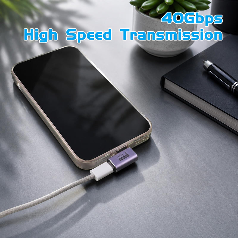 6 Pack USB Adapter, USB Male to C Female OTG Adapter Type C Adapters Compatible with Most Electronic Products Cell Phone Laptops Tablets Charging Data Transfer (Black, Silver, Purple)
