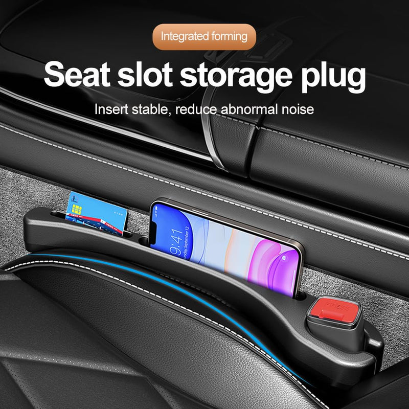 2PCS Car Seat Gap Filler with Phone Holder,[New Upgrade] Multi-Function Car Side Seat Gap Filler for Prevent Items Falling,Universal Car Seat Organizer Car Accessories Interior (Black) Black