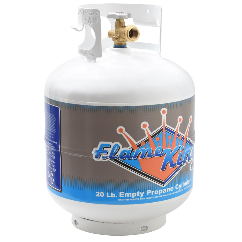 Flame King YSN-201 20-Pound Steel Propane Tank Cylinder with Type 1 OPD Valve, White