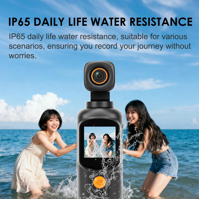 4K Body Cameras with Audio and Video Recording, WiFi Portable Vlogging Camera 350° Rotation, 6HR Battery, Mini Action Camera for Travel, Work Records, Covert Recording 64GB Card Included.