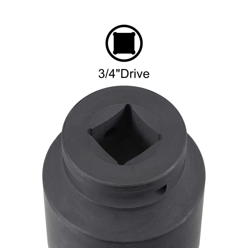 uxcell 3/4-Inch Drive 46mm 12-Point Impact Socket, CR-MO Steel 70mm Length, Standard Metric Sizes