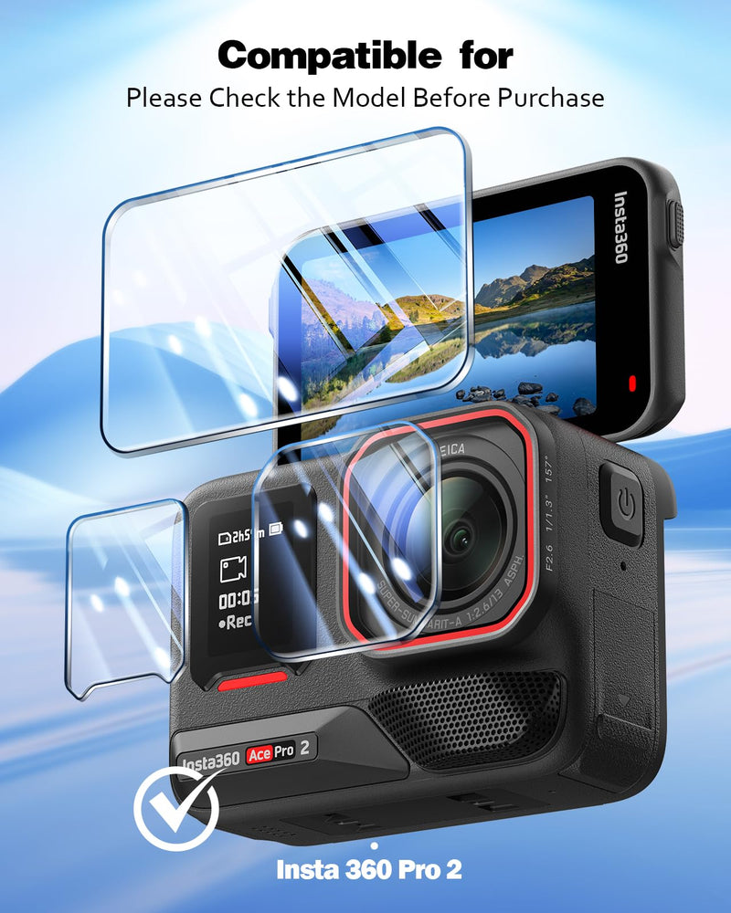 LK 2+2+2 Pack Screen Protector for Insta 360 Ace Pro 2+Lens Protector Transparent
