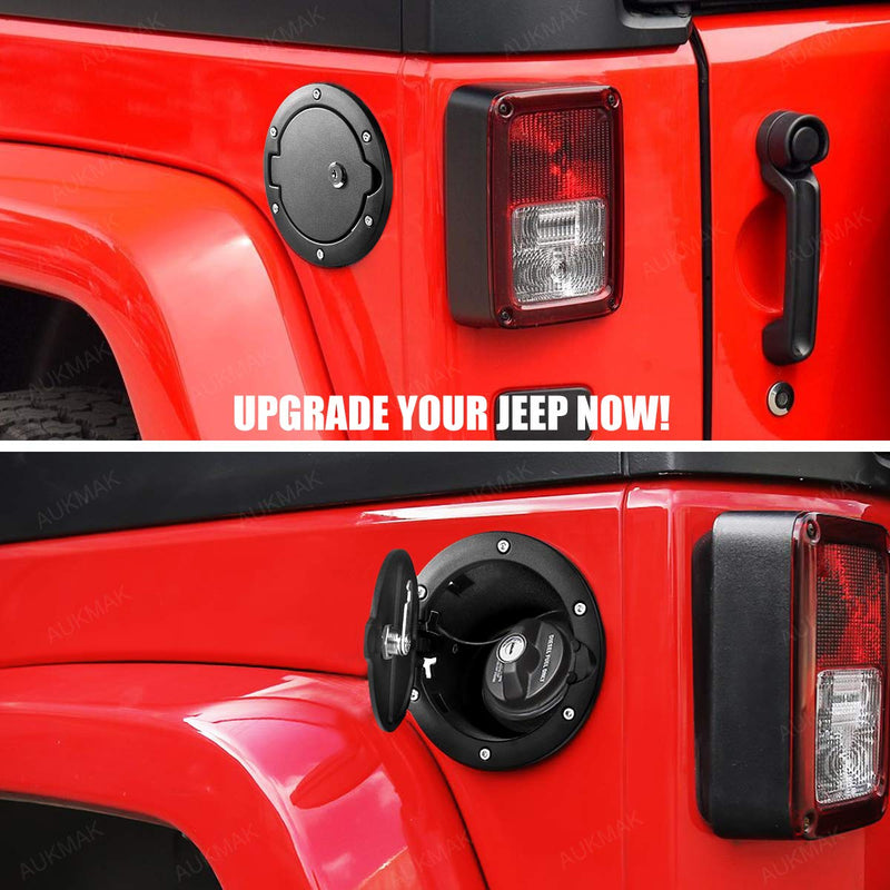 Fuel Filler Door Locking Gas Tank Cap Cover for Jeep Wrangler Accessories 2007-2018 JK Unlimited Rubicon Sahara for JK 2007-2018