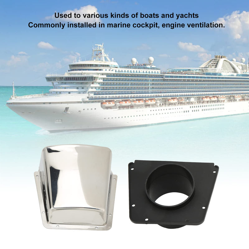 Aramox Marine Vent Cover, 304 Stainless Steel Boat Cowl Vent with Nylon Base, Marine Intake Exhaust Cowl Ventilator for Boat Yachts Accessories, for Outdoor Application