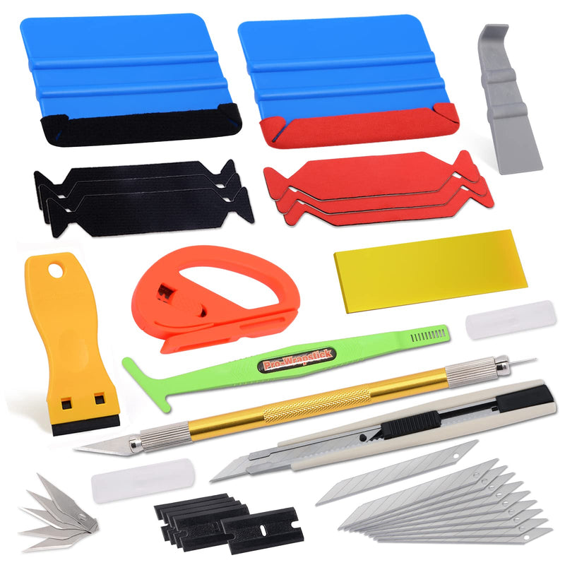 Vehicle Vinyl Wrap Tool Kit Car Wrap Kit Include Vinyl Squeegee, Film Cutter, Air Release Pin, Utility Knife Wrap Tools for Car Wrapping Window Film Application PPF Installation & Wallpaper Smoothing CR-002