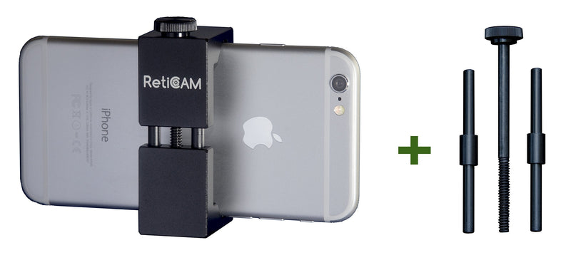 RETICAM® Smartphone Tripod Mount with Hand Grip - All Metal Heavy-Duty Hand Held Stabilizer and Tripod Mount for Smart Phones and Cameras - HG30, Aluminum, Red