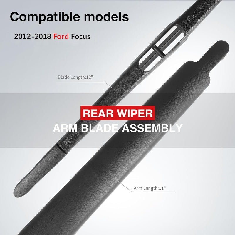 OTUAYAUTO Replacement for Ford Focus 2012-2018 SE ST RS Rear Windshield Back Wiper Arm Blade Set OEM CV6Z-17526-C