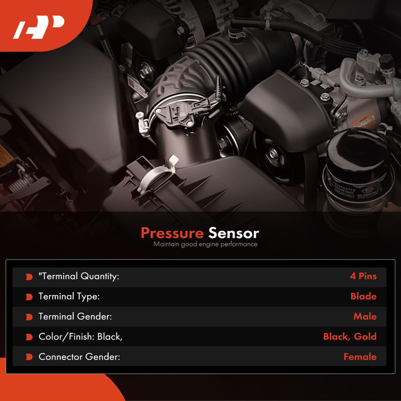 A-Premium Manifold Oil Temperature Pressure Sensor [4 Pins] Compatible with Volvo, Freightliner, International Harvester, Kenworth, Peterbilt, Sterling Truck & Western Star Models - VNL, 5500i, Argosy
