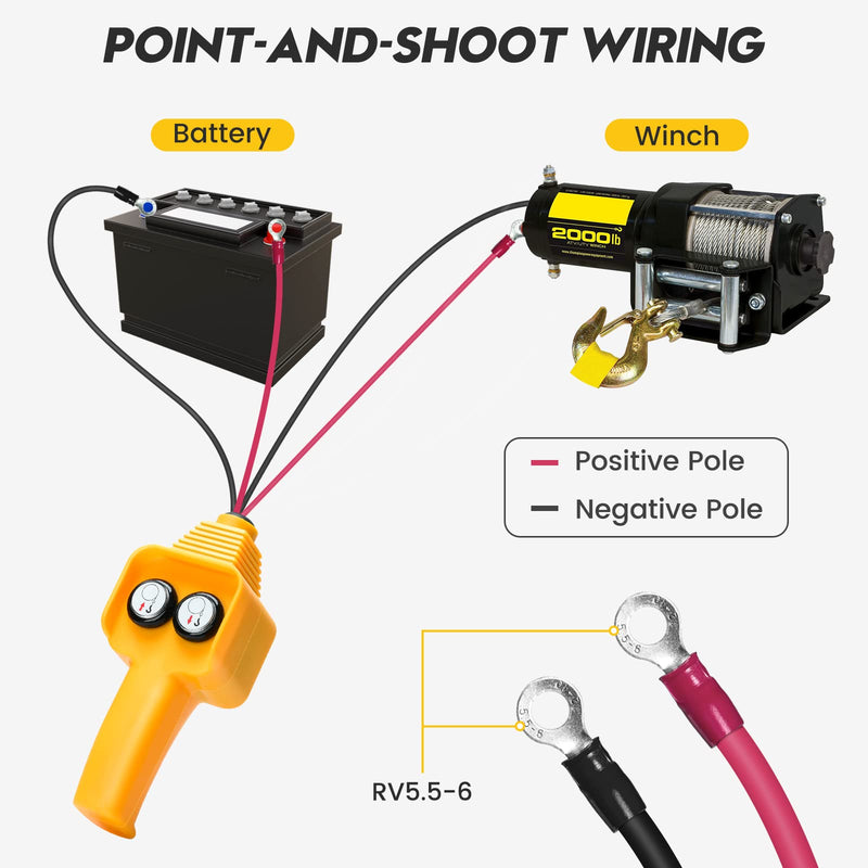 Winch Controller, Briidea Winch Remote Replacement Parts for 12V 1500 lbs‑5000 lbs Electric Winch, Supporting Forward and Reverse Motion, Easy to Use