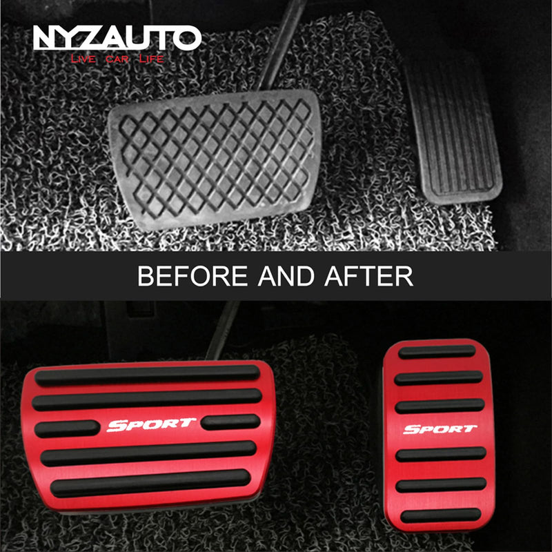 Anti-Slip Performance Foot Pedal Pads Compatible with Honda 10th gen Civic,Auto No Drilling Aluminum Brake and Accelerator Pedal Covers Red