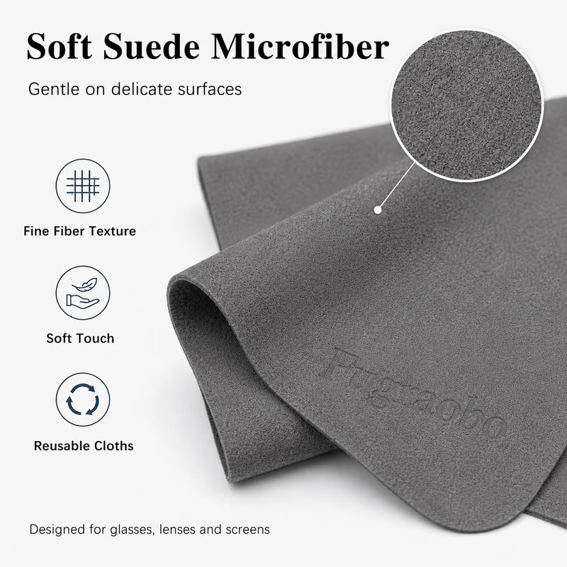 Microfiber Cleaning Cloth for Glasses Lens Cleaner Cloth | 6 Pcs Suede Microfiber Glasses Cleaning Cloth Removes Smudges From Eyeglasses, Lenses, Screens, Cameras
