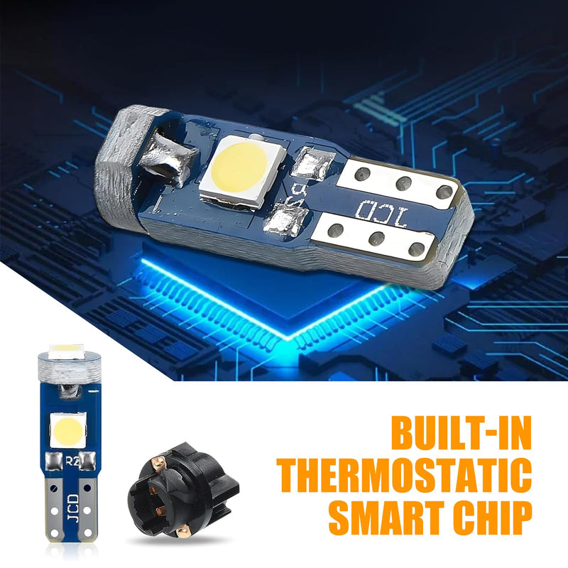 20 PCS Automobile T5 LED Instrument Light Set, 3030-3SMD High-brightness Chipset with Twist Lock Holder, A/C Light Gear Shift Light Digital Clearly Indicator Bulb, Universal for Cars (Blue) Blue 20 PCS