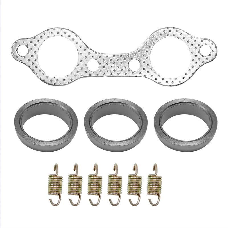 Exhaust Pipe Donut Gasket Replacement for Polaris Ranger XP 800 4x4 EFI 2010-2012G, Manifold Gasket + Gasket Seal + Spring