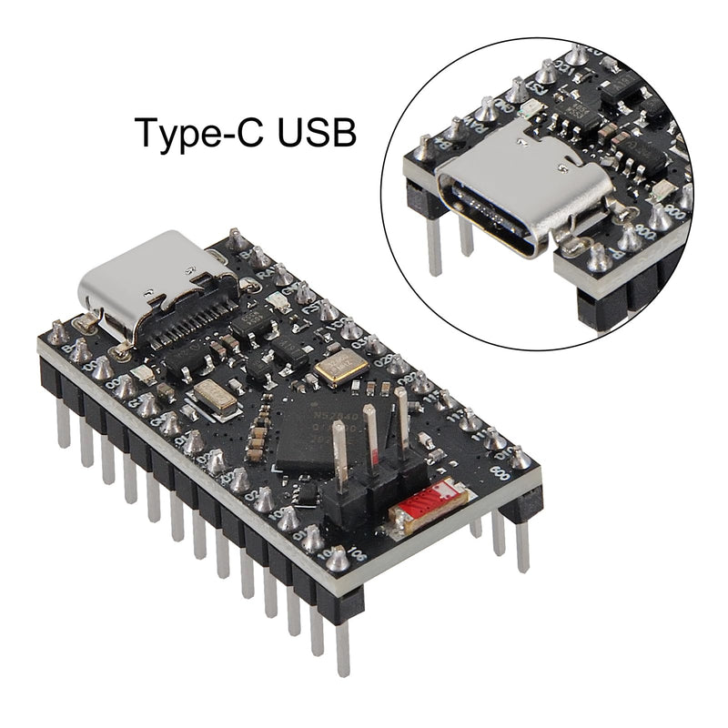 3PCS Type-C Pro Micro NRF52840 Development Board,64MHz 1MB 256KB RAM Pin Soldered