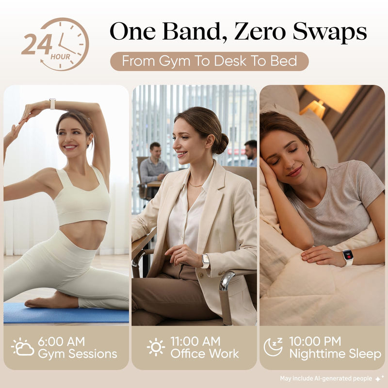 Butifacion Apple Watch Bands for Women: Braided Strap Fit All iWatch Models | 4 Pack Stretchy Breathable Bands with Secure Magnetic Clasp, Quick Adjustment, Durable for All-Day Comfort, Machine Washable Black/Milk Tea/Pink/Starlight